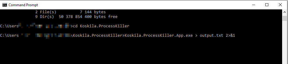 How to redirect your custom executable's console output to a file