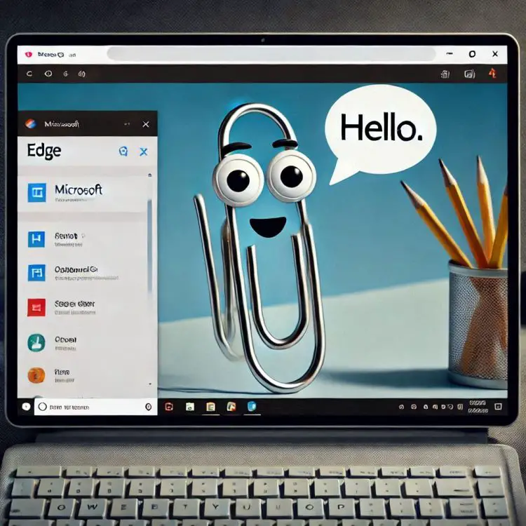 Clippy being helpful in Microsoft Edge